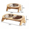 Pet Feeder Single/Double Cat Food Bowl with Anti-Knockover Design Dog Water Feeding Container for Sm