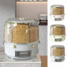 Rice Storage Holder Large Capacity One Button Opening Rotating Anti Pest Division Design Grain Jar