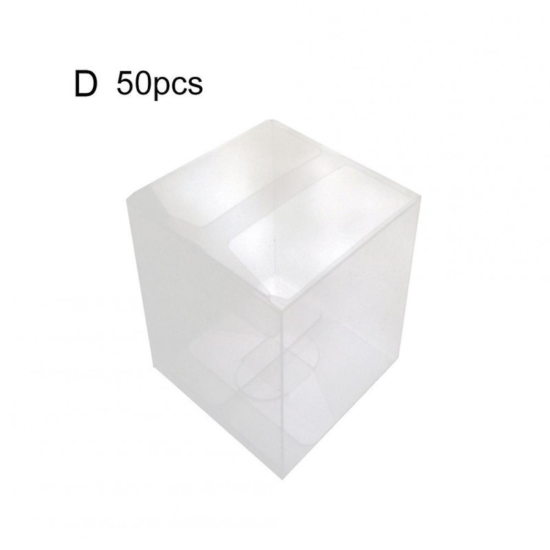 ZHOUBA 50Pcs Square Transparent Mooncake Biscuit Packing Boxes Storage Case Container