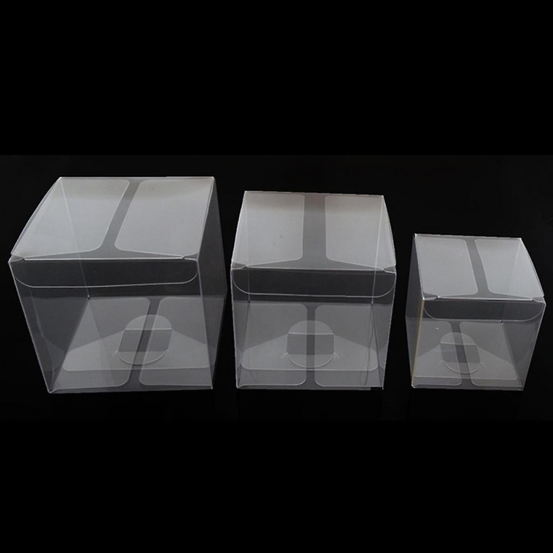 ZHOUBA 50Pcs Square Transparent Mooncake Biscuit Packing Boxes Storage Case Container