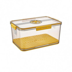 Food Storage Refrigerator Timekeeping Organizer Box Pet Kitchen Fridgekeeping Bins Yellow 15.5 X 32