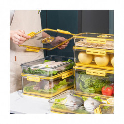 Food Storage Refrigerator Timekeeping Organizer Box Pet Kitchen Fridgekeeping Bins Yellow 15.5 X 32