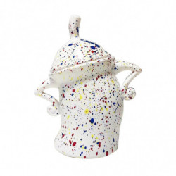 Canister with Attitude,Fun Airtight Kitchen Storage Canisters,Cute Food Storage Tank with Airtight Lid White