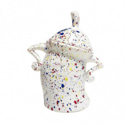 Canister with Attitude,Fun Airtight Kitchen Storage Canisters,Cute Food Storage Tank with Airtight Lid White