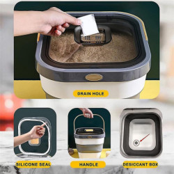 Récipient alimentaire de riz, pliable étanche à l’air 15 Lb Distributeur de friandises pour animaux de compagnie [...]