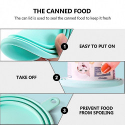 4pcs Pet Food Can Cover And Spoon Set Cat Food Can Lids Dog Food Tin Lid