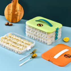 Dumpling Storage Box with Sturdy Handle Single/Dual/Triple/Four Layer Food Container for Home Picnics Parties