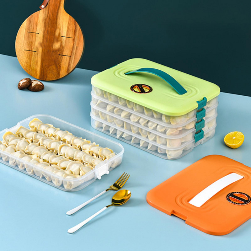 Dumpling Storage Box with Sturdy Handle Single/Dual/Triple/Four Layer Food Container for Home Picnics Parties Dumpling Storage Box with Sturdy Handle Single/Dual/Triple/Four Layer Food Container for Home Picnics Parties