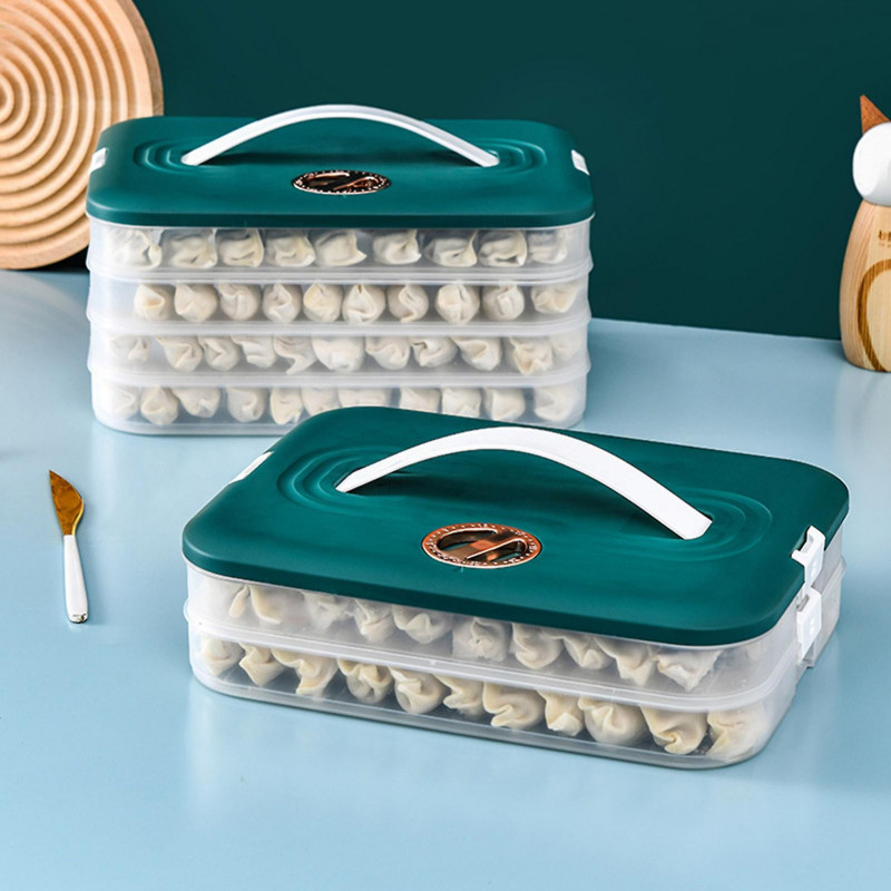 Dumpling Storage Box with Sturdy Handle Single/Dual/Triple/Four Layer Food Container for Home Picnics Parties Dumpling Storage Box with Sturdy Handle Single/Dual/Triple/Four Layer Food Container for Home Picnics Parties