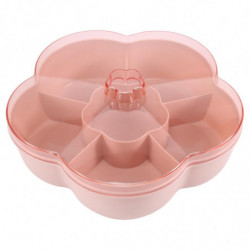 Snack Storage Box, Flower Shape Snack Tray with Lid, Food Storage Box,Fruit Box Container,Pink