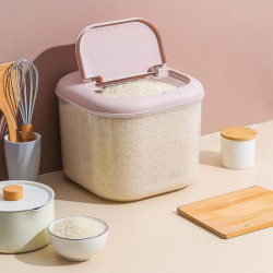 10L Kitchen Container Bucket Insect-Proof Moisture-Proof Rice Cylinder Grain Sealed Jar Pet Dog Foo