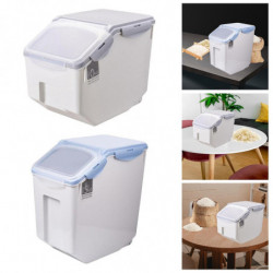 2x Riz Seau de stockage Food Grain Seal Verrouillage Couvercle Organisateur Ustensiles