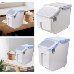 2x Riz Seau de stockage Food Grain Seal Verrouillage Couvercle Organisateur Ustensiles