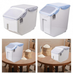 2x Riz Seau de stockage Food Grain Seal Verrouillage Couvercle Organisateur Ustensiles