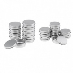 20 Empty Aluminum Tins Cans With Screw Lids Box Container Jar Top Round (40g,100g)