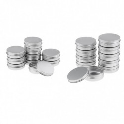 20 Empty Aluminum Tins Cans With Screw Lids Box Container Jar Top Round (40g,100g)