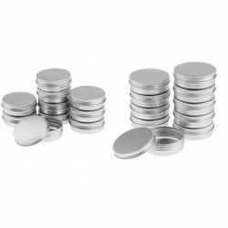 20 Empty Aluminum Tins Cans With Screw Lids Box Container Jar Top Round (40g,100g)
