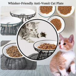 Ceramics Bowl For Pet Feeding Raised Bowl Food Container For Small Cats Puppies