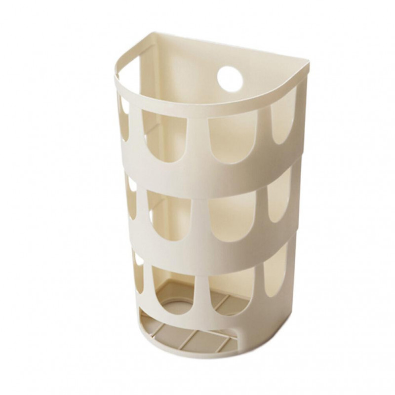 Hollow Grocery Bag Dispenser Wall Mounted Garbage Bag Organizer Trash Bags Holder(khaki)