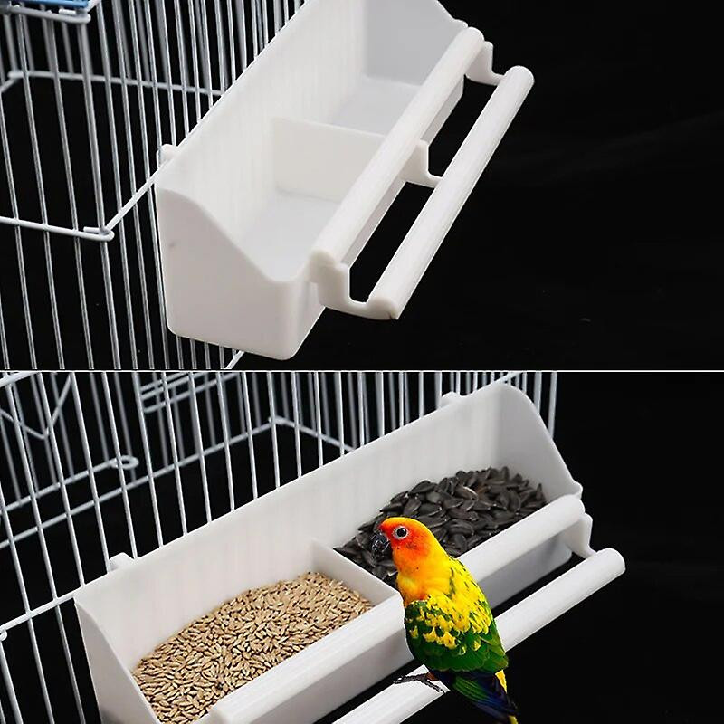 Bird Parrot Food Feeder Plastic Hanging Cage Feeding Cup Parakeet Feeder Box Pet Cage Plastic Large Capacity Food [...]
