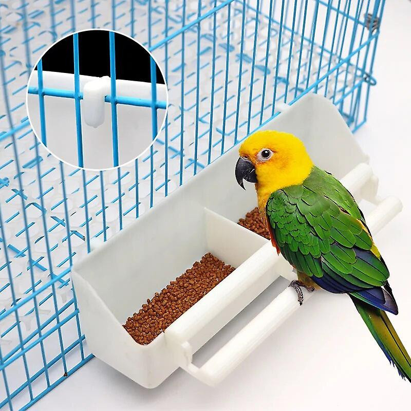 Bird Parrot Food Feeder Plastic Hanging Cage Feeding Cup Parakeet Feeder Box Pet Cage Plastic Large Capacity Food [...]