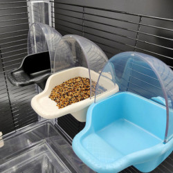 Parrot Feeder Plastic Container Inside Cage for Cockatiel Lovebird No Mess