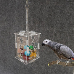Seed Cup Treat Clear Food Seed Dispenser Container Set Hanging in Cage