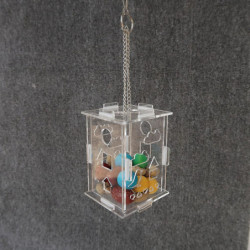 Seed Cup Treat Clear Food Seed Dispenser Container Set Hanging in Cage