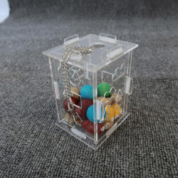 Seed Cup Treat Clear Food Seed Dispenser Container Set Hanging in Cage