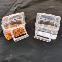 Parakeet Feeder Box Pet Cage Plastic Food Container Birds Clear Dispenser