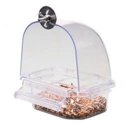 Clear Plastic Food & Water Dispenser Bowl for Bird Cage Drawer Design Easy Use