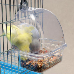 Clear Plastic Food & Water Dispenser Bowl for Bird Cage Drawer Design Easy Use