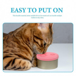 2Pcs Household Cat Food Lids Wear-resistant Can Covers Convenient Pet Food Covers