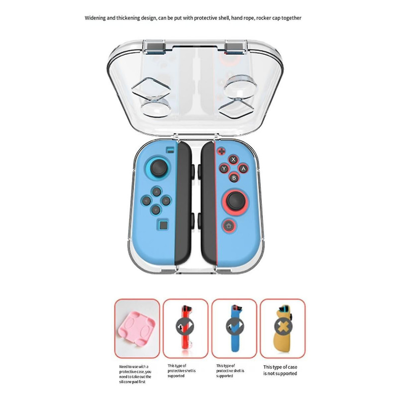 Transparent Storage Case for Switch/OLED Joy-Cons Handle Storage Box Dust-Proof High-Permeability Handle Storage White