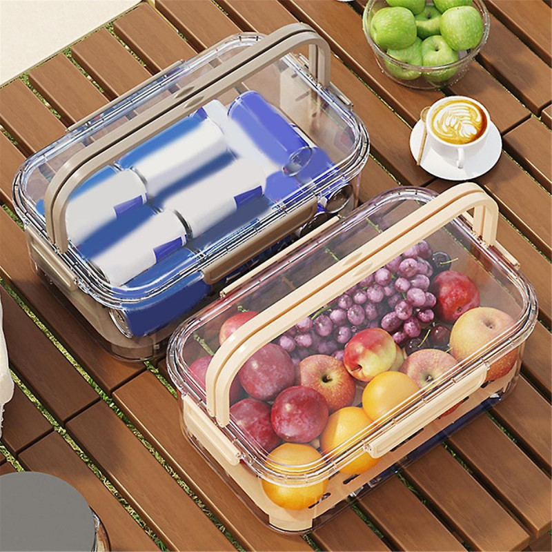 Portable Refrigerator Fresh-Keeping Box,Large-Capacity Portable Crisper with Handle,Fruit Storage C