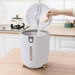 5Kg Kitchen Household Rice Bucket Storage Sealed Transparent Flip-Top Storage Box Moisture-Proof and Insect-Proof 1Pcs