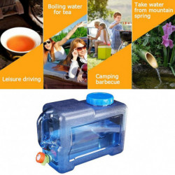 Bidon d’eau avec robinet et poignées, réservoir d’eau de voiture portable de camping de 12 L avec couvercle pour [...]