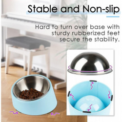 Degree Tilt Dog Bowl, Slanted Cat Bowl, Sloped Pet Bowl, Tilted Raised Pet Bowl, Raised Feeder, Antidérapant [...]