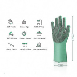 Fournitures pour animaux de compagnie Gants en silicone de nettoyage, anticorrosion et durables, pratiques et [...]