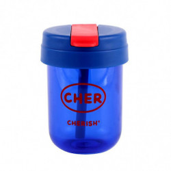 Small Capacity Portable Plastic Coffee Cup Blue 300ML