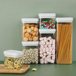 400/700/1200/1600ML Transparent Food Storage Jar Good Sealing Durable Food-grade Easy to Clean Pract YGWL