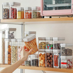 400/700/1200/1600ML Transparent Food Storage Jar Good Sealing Durable Food-grade Easy to Clean Pract YGWL