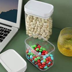 400/700/1200/1600ML Transparent Food Storage Jar Good Sealing Durable Food-grade Easy to Clean Pract YGWL