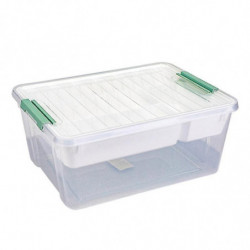 Plastic Storage Box with Divided Tray Large Capacity Transparent Stackable Toy Storage Bin Playroom YGWL