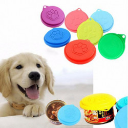 Pet Dog Cat Stockage de nourriture peut couvercle en étain Couvercle Top Cap Random Color Réutilisable