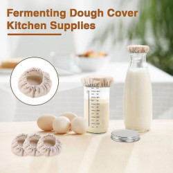 3Pcs Sourdough Starter Jar Cloth Covers Food Grade BPA Free Unbleached Reusable Cloth Covers Kitchen YGWL