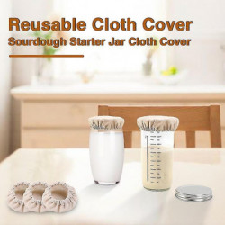 3Pcs Sourdough Starter Jar Cloth Covers Food Grade BPA Free Unbleached Reusable Cloth Covers Kitchen YGWL