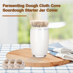 3Pcs Sourdough Starter Jar Cloth Covers Food Grade BPA Free Unbleached Reusable Cloth Covers Kitchen YGWL