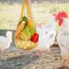 Yellow Feeding Tool Chicken Vegetable Bag With Hook Home Use Fruit Treat Skewers Yellow Feeding Tool Chicken Vegetable Bag With Hook Home Use Fruit Treat Skewers