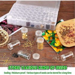 60 Slots Plastic Seed Storage Box, Seed Storage Organizer With Label Stickers(seeds Not Included), Seed Container [...]